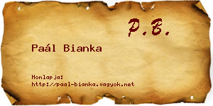 Paál Bianka névjegykártya