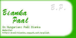bianka paal business card