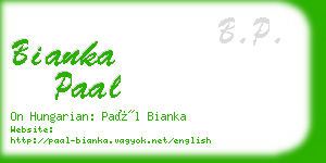 bianka paal business card